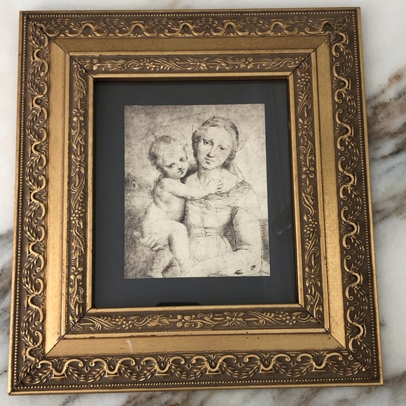 Two Framed Mother Child Sketch Prints 12.5x11.5 - Picture 6 of 7
